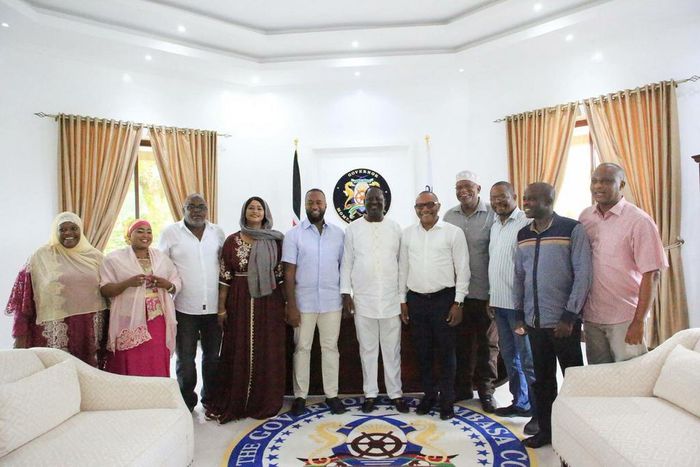 Governor Joho surprises Raila with birthday cake in his Mombasa office