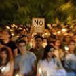 Thousands of demonstrators rally in front of the Congress in Asuncion on April 3, 2017 to protest against a bid to lift a ban on President Horacio Cartes that would allow him to be reelected