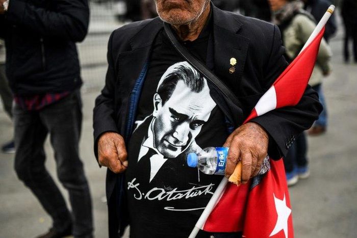 Turks wear t-shirts with a picture of Mustafa Kemal Ataturk as a sign of how much they revere the founder of modern Turkey