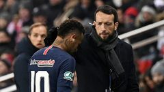 Neymar came off injured in a French Cup tie against Strasbourg last Wednesday