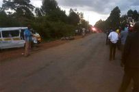 Scene in Salaik village in Bomet County where a matatu hit two motorbikes and killed four people on March 12, 2019 (Daily Nation)