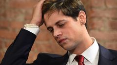 Milo Yiannopoulos holds a press conference in New York on February 21, 2017