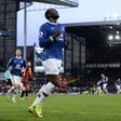 Everton's Romelu Lukaku celebrates after scoring a goal during their English Premier League match against Bournemouth, at Goodison Park in Liverpool, on February 4, 2017