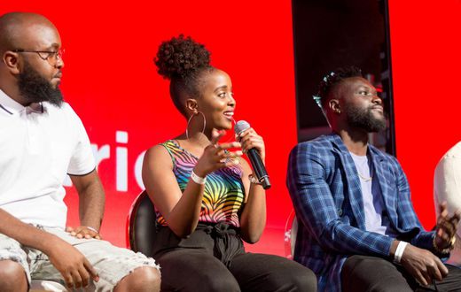Moji short Baba, Nadia Mukami and Naiboi at Coke Studio