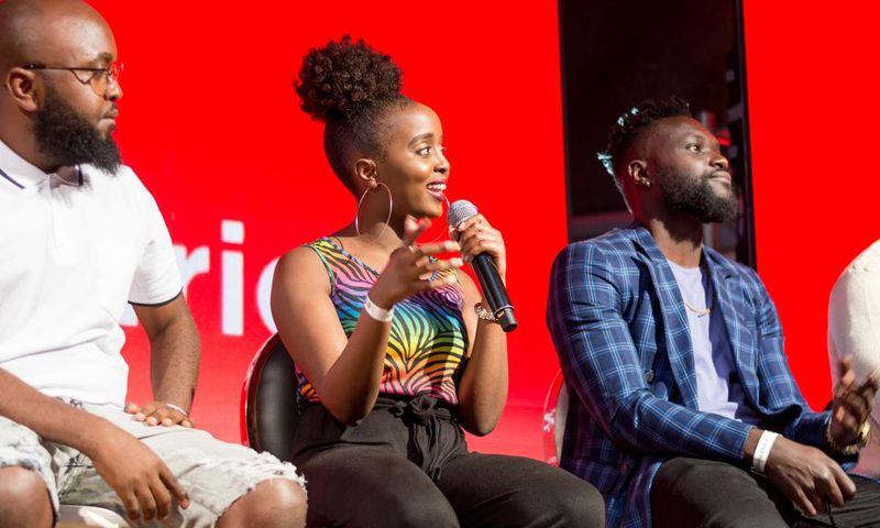 Moji short Baba, Nadia Mukami and Naiboi at Coke Studio