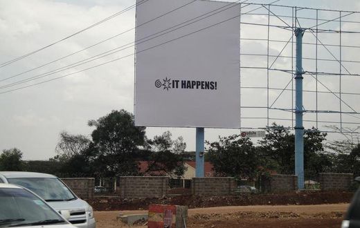A billboard that was put up by an Insurance company in Nairobi in a past advertising campaign (Twitter)