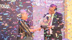 File image of First Lady Margaret Kenyatta being awarded the prestigious Eastern Africa Lifetime Achievement Award