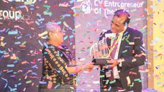 File image of First Lady Margaret Kenyatta being awarded the prestigious Eastern Africa Lifetime Achievement Award
