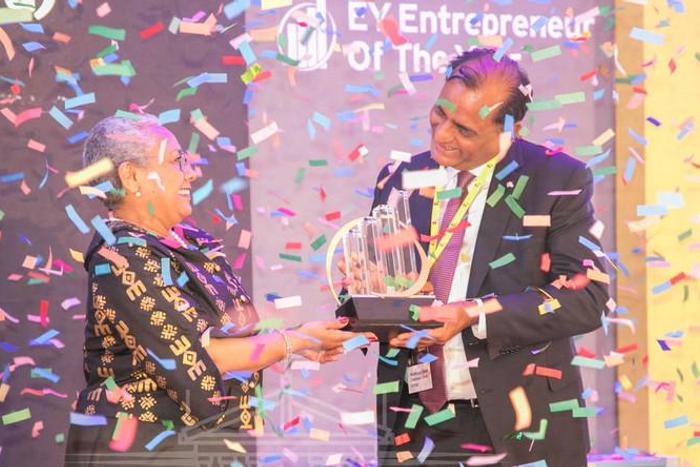 File image of First Lady Margaret Kenyatta being awarded the prestigious Eastern Africa Lifetime Achievement Award