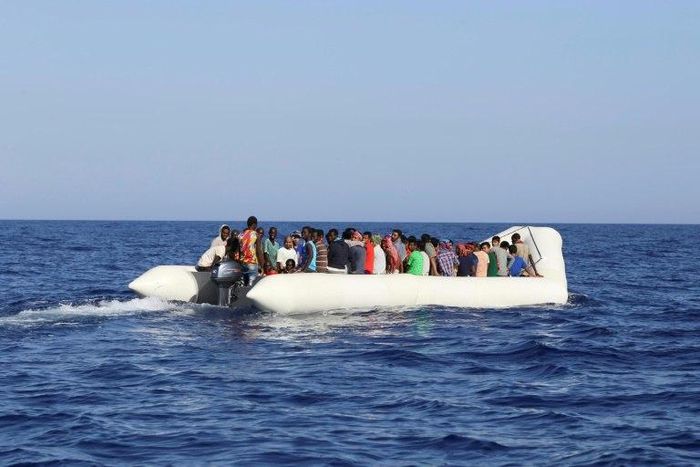 Migrants are rescued by Malta-based NGO Migrant Offshore Aid Station (MOAS) off Libya