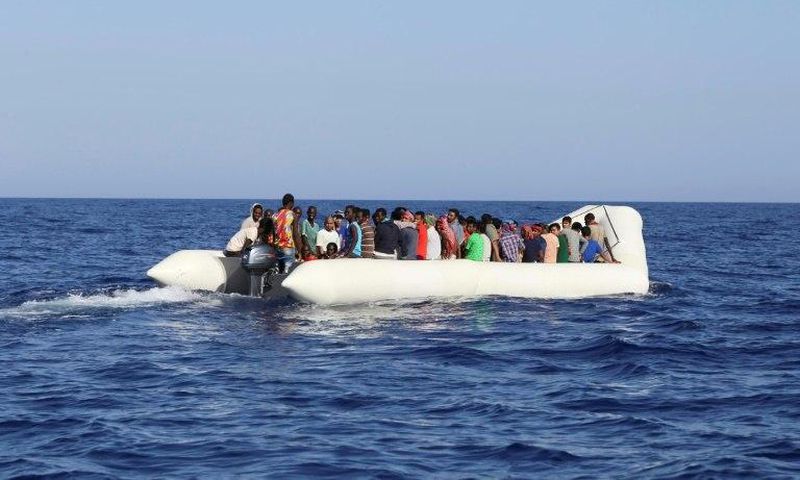 Migrants are rescued by Malta-based NGO Migrant Offshore Aid Station (MOAS) off Libya