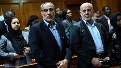Iranians Ahmad Abolfathi Mohammad (left) and Sayed Mansour Mousavi in court