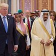 Saudi King Salman bin Abdulaziz al-Saud (right) and US President Donald Trump attend a meeting of the Gulf Cooperation Council in Riyadh