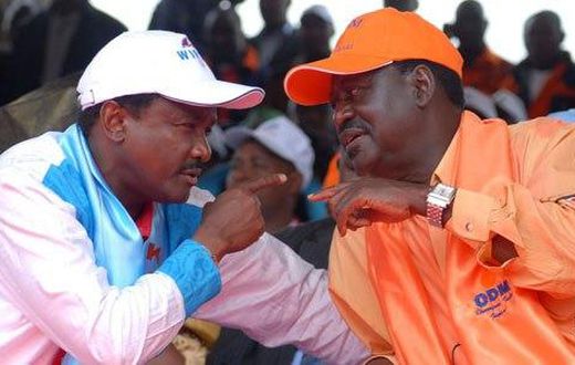 Wiper Party leader Kalonzo Musyoka and Raila Odinga