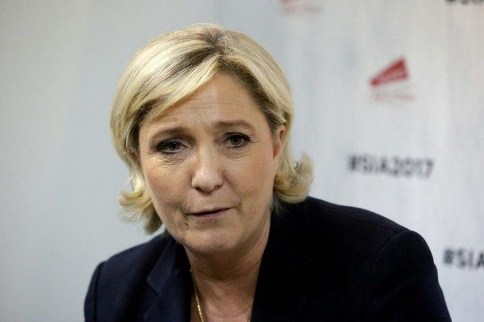 French far-right Front National (FN) party candidate for the presidential election Marine Le Pen, seen February 28, 2017, sent a graphic series of tweets, including a photo of the decapitated body of US reporter James Foley