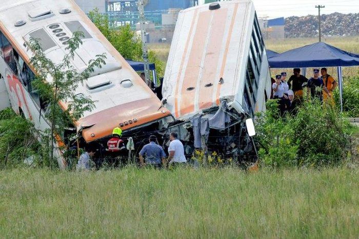 Two buses were full of passengers when they collided and crashed into a ditch in eastern Argentina