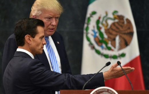 Mexican President Enrique Pena Nieto, pictured with Donald Trump in 2016 when Trump was a presidential candidate