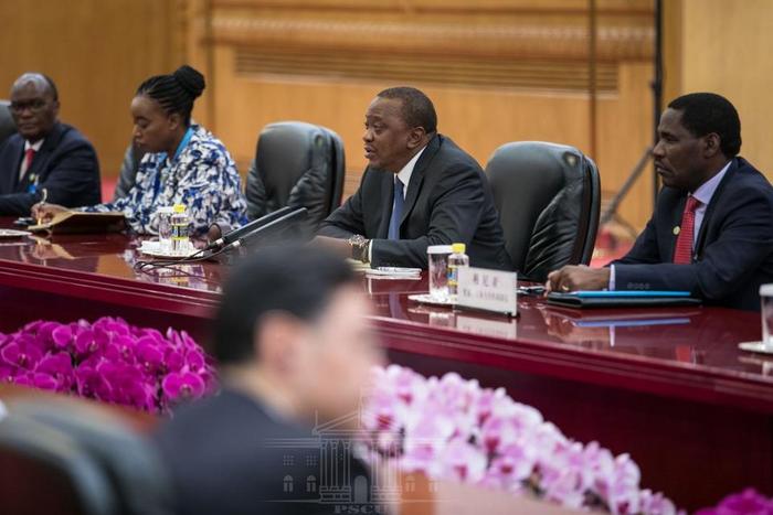 President Uhuru Kenyatta during talks with China's President Xi Jinping (PSCU)