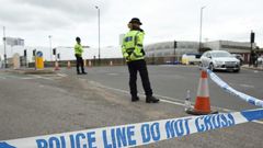 A police cordon surrounds Manchester Arena following a deadly terror attack