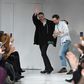 Designers Raf Simons (L) and Pieter Mulier walk the runway at the Calvin Klein show at New York Fashion Week on February 10, 2017