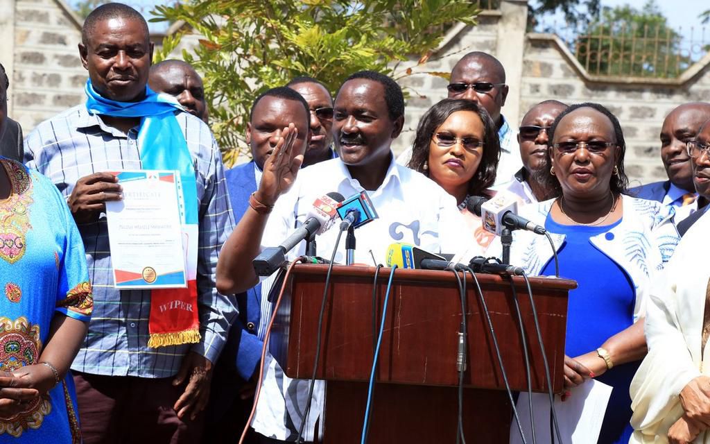 Wiper party leader Kalonzo Musyoka during a presser at the party headquarters on January 29, 2018 (Twitter)