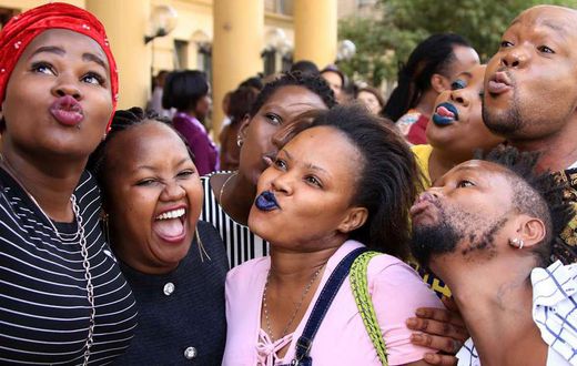 A file photo of some members of the LGBT community who showed up at the high court in Nairobi awaiting a ruling on decriminalisation of homosexuality
