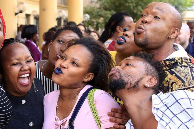 A file photo of some members of the LGBT community who showed up at the high court in Nairobi awaiting a ruling on decriminalisation of homosexuality