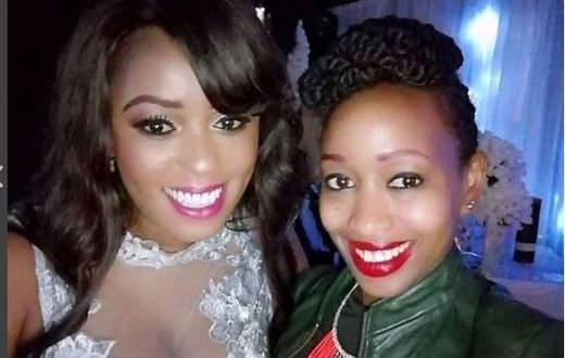 Lilian Muli and Janet Mbugua during the birthday party