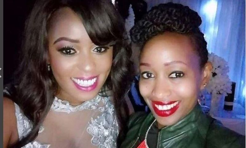 Lilian Muli and Janet Mbugua during the birthday party