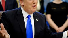 President Donald Trump in the Oval Office on Saturday.