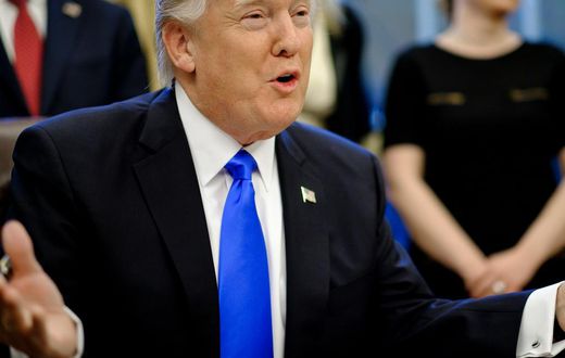 President Donald Trump in the Oval Office on Saturday.