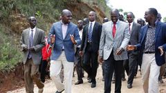 File image of Marakwet East MP Kangogo Bowen (R) with DP Ruto and Elgeyo Marakwet senator Kipchumba Murkomen