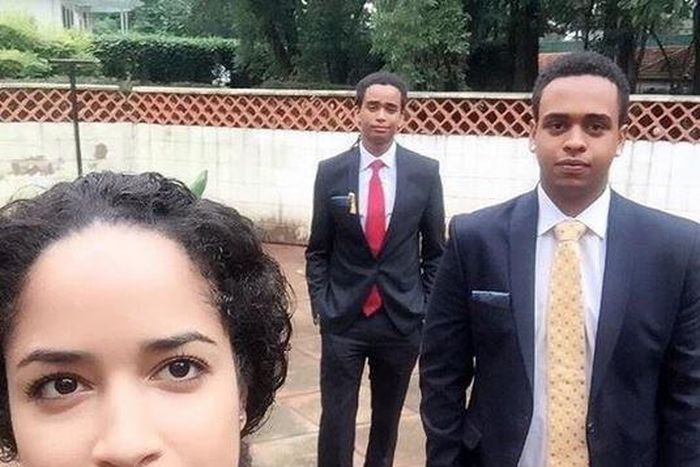 L-R: Coralie Vivares, Sean Kibaki, Mwai Kibaki Jnr