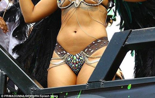 Rihanna at the popular Kadooment Day parade in Barbados