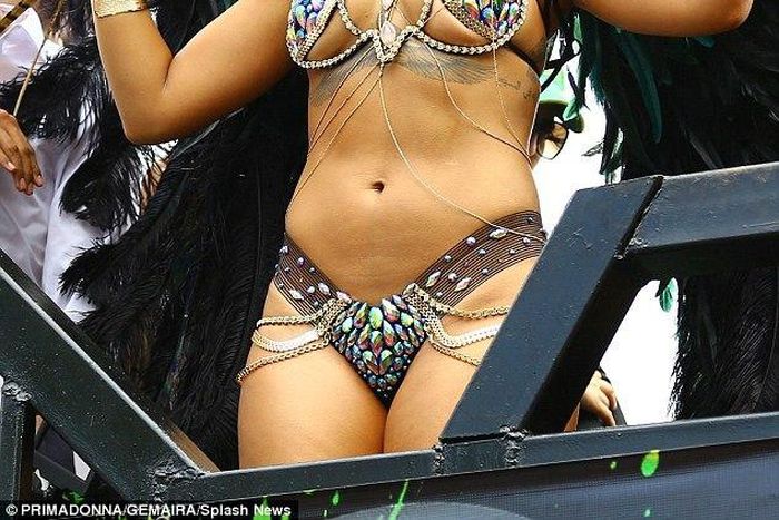 Rihanna at the popular Kadooment Day parade in Barbados