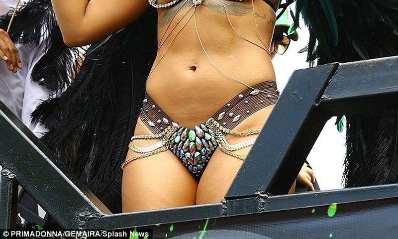 Rihanna at the popular Kadooment Day parade in Barbados