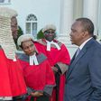 President Uhuru Kenyatta with Chief Justice David Maraga and deputy CJ Philomena Mwilu at State House