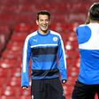 Leicester City's Spanish defender Luis Hernandez (L) takes part in in a training session at the Parken stadium in Copenhagen, on November 1, 2016
