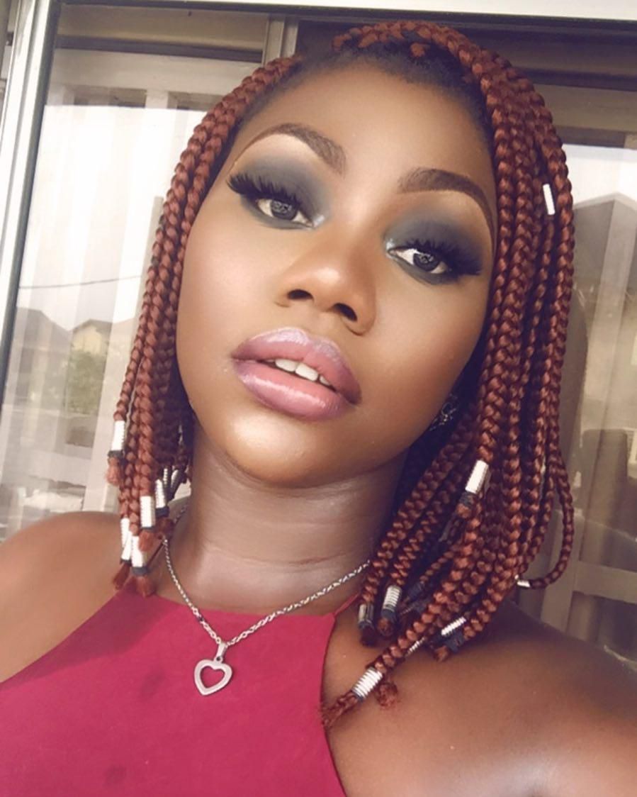 Burgundy bob braids (Instagram official_lilianpatrick)