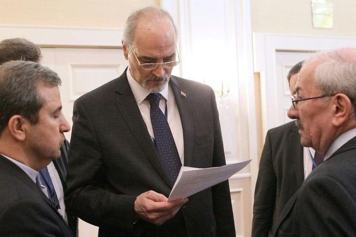 Bashar al-Jaafari led the Damascus delegation at the fourth round of Syria peace talks in Astana, to which the United States sent observers