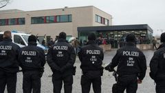There was a heavy security presence outside the Higher Regional Court in Dresden, eastern Germany, on March 7, 2017