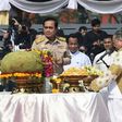 Prime Minister Prayut Chan-O-Cha leads a ceremony to mark the start of construction of the funeral pyre of Thailand's late king Bhumibol Adulyadej