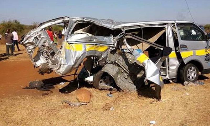 14-seater matatu mangled after crash with lorry (Capital FM)