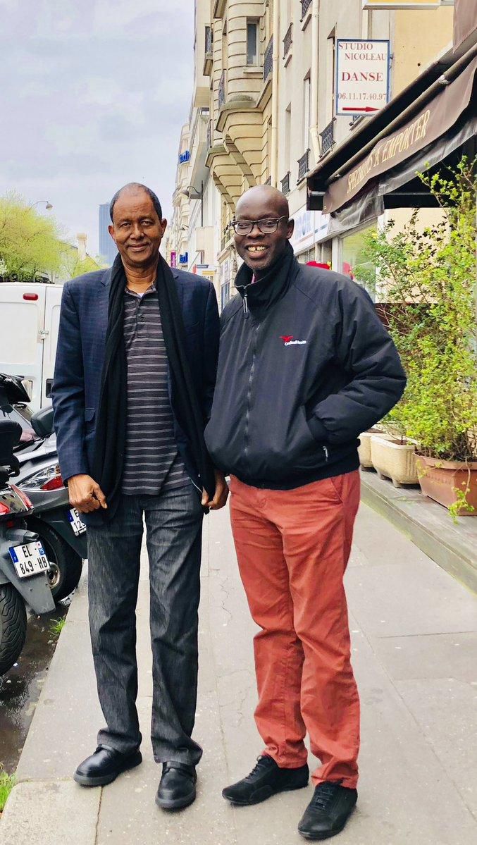 MPs Yusuf Hassan (Kamukunji) and Ken Okoth (Kibra) in Paris where the latter is undergoing chemotherapy (Twitter)
