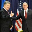 Ukraine President Petro Poroshenko (L) claims he had a "very important meeting" with US Vice President Mike Pence in Munich, on February 18, 2017