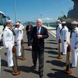 US Senator John McCain (C) visits the forward-deployed Arleigh Burke-class guided-missile destroyer USS John S. McCain docked at Cam Ranh International Port in Vietnam's central province of Khanh Hoa