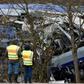 German police inspect the site of a train accident near Bad Aibling in February 2016