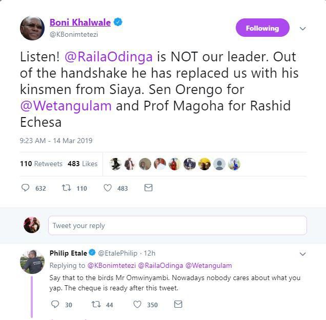 Boni khalwale's teeet