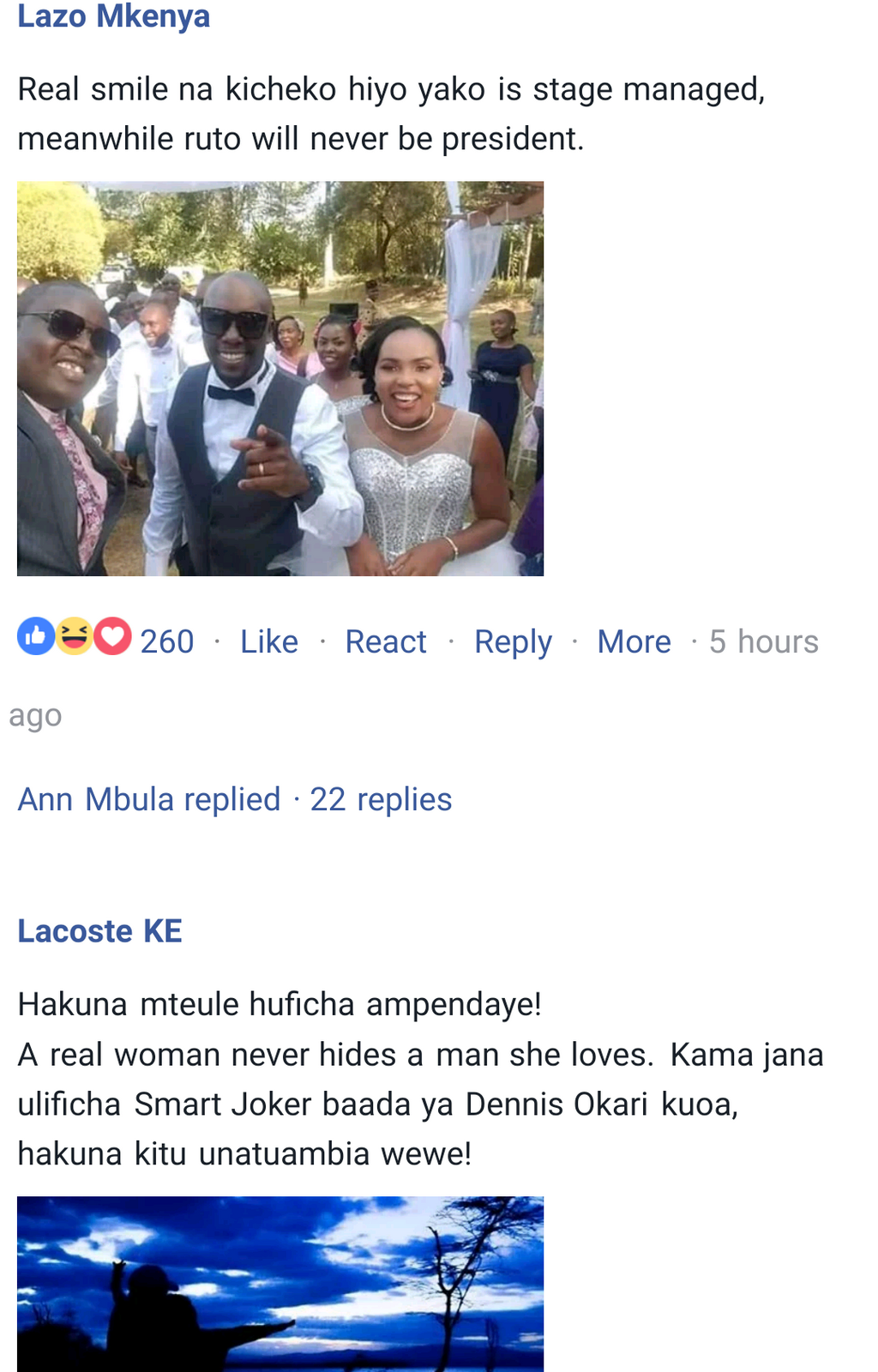 Fans react to Kyallo’s post (Facebook)
