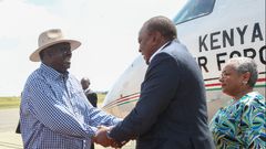 File image of Raila Odinga with President Uhuru Kenyatta